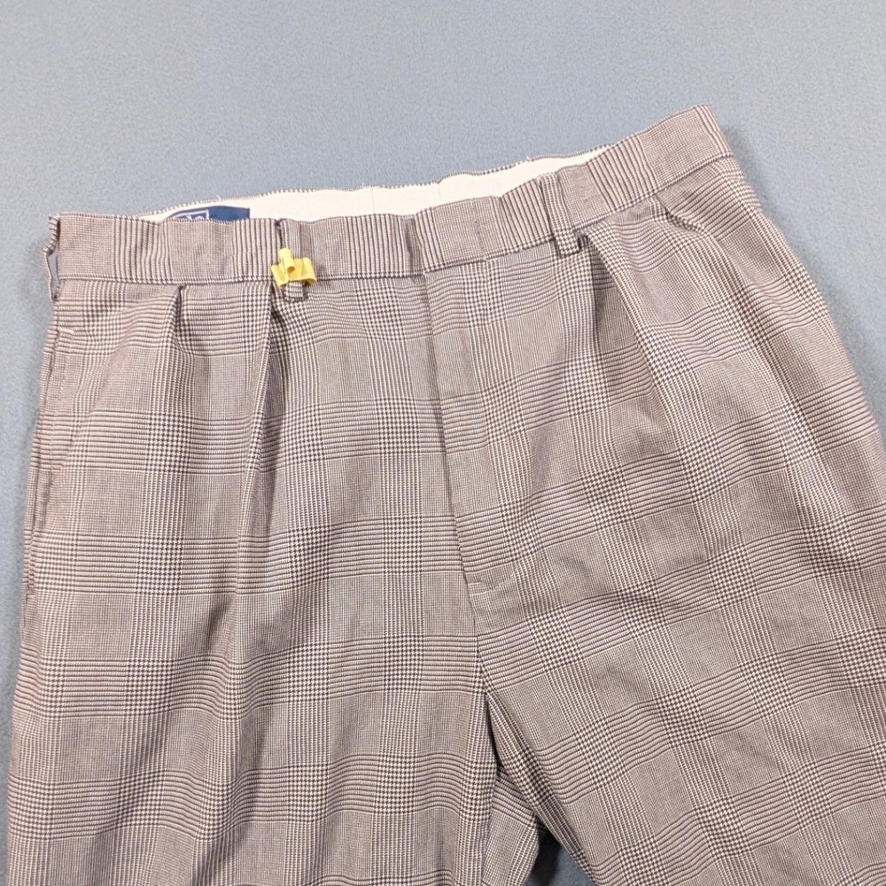 Polo Ralph Lauren Dress Pants Mens 34x32 Glen Plaid Pleated Cuffed Vinatge